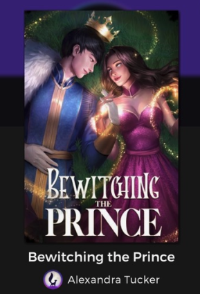 A magical couple standing close to one another with the title BEWITCHING THE PRINCE.